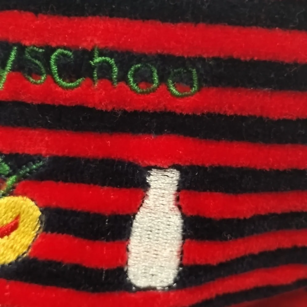 Baby B'Gosh Black and Red Stripe Petit Playschool  apple milk Book dress Toddler